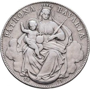Bavorsko, Ludwig II., 1864 - 1886, Spolkový tolar 1871 - Madona, KM.489 (Ag900),