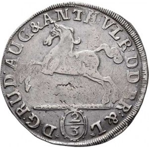 Braunschweig W., Rudolf August a Anton Ulrich, 24 Mariánských grošů (2/3 Tolaru) 1694 HC-H, KM.615,