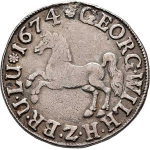 Braunschweig L.Celle, Georg II. Wilhelm, 1665 - 1705, 1/3 Tolaru 1674 RD, KM.290, 8.162g, stopa po