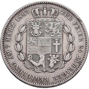 Mecklenburg-Schwerin, Friedrich Franz II., 1842-1883, Tolar spolkový 1867 A - 25 let vlády, KM.311