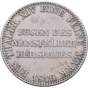 Prusko - král., Friedrich Wilhelm IV., 1840 - 1861, Tolar výtěžkový 1846 A, KM.446 (Ag750, pouze 50