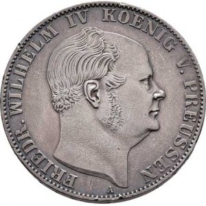 Prusko - král., Friedrich Wilhelm IV., 1840 - 1861, Tolar spolkový 1859 A, Berlín, KM.471 (Ag900),