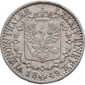 Prusko - král., Friedrich Wilhelm IV., 1840 - 1861, 1/6 Tolaru 1849 A, Berlín, KM.436.3 (Ag521), 5.