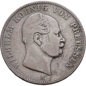 Prusko - král., Wilhelm I., 1861 - 1888, Tolar spolkový 1861 A, Berlín, KM.489 (Ag900),
