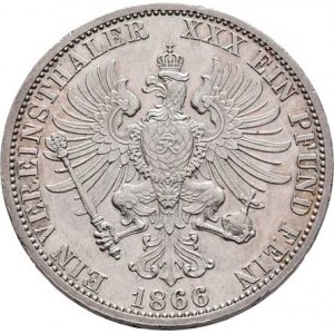Prusko - král., Wilhelm I., 1861 - 1888, Tolar spolkový 1866 A, Berlín, KM.494 (Ag900),