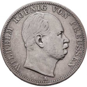 Prusko - král., Wilhelm I., 1861 - 1888, Tolar spolkový 1867 A, Berlín, KM.494 (Ag900),