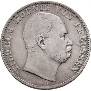 Prusko - král., Wilhelm I., 1861 - 1888, Tolar spolkový 1868 A, Berlín, KM.494 (Ag900),
