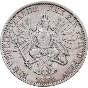 Prusko - král., Wilhelm I., 1861 - 1888, Tolar spolkový 1871 A, Berlín, KM.494 (Ag900),