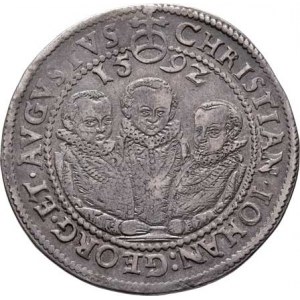 Sasko, Christian II., Joh.Georg a August, 1591 - 1611, 1/2 Tolar 1592, Drážďany-Hans Biener, Haupt.
