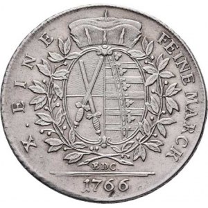 Sasko, Friedrich August III., 1763 - 1806, Tolar 1766 EDC, Drážďany, KM.983 (Ag833), 27.750g,