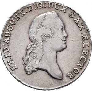 Sasko, Friedrich August III., 1763 - 1806, Tolar 1775 EDC, Drážďany, KM.992.1 (Ag833), 27.794g,