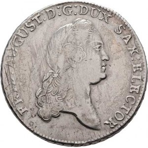 Sasko, Friedrich August III., 1763 - 1806, Tolar 1778 EDC, Drážďany, KM.992.1 (Ag833), 27.819g,
