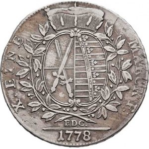 Sasko, Friedrich August III., 1763 - 1806, Tolar 1778 EDC, Drážďany, KM.992.1 (Ag833), 27.819g,