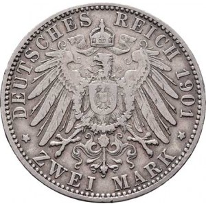 Bavorsko, Otto, 1886 - 1912, 2 Marka 1901 D, Mnichov, KM.511 (Ag900), 11.008g,