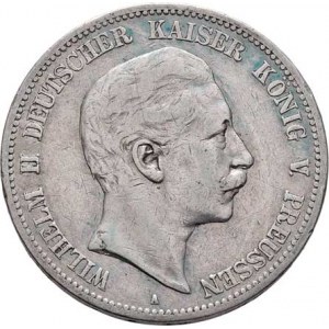 Prusko, Wilhelm II., 1888 - 1918, 5 Marka 1892 A, Berlín, KM.523 (Ag900), 27.485g,