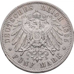 Prusko, Wilhelm II., 1888 - 1918, 5 Marka 1895 A, Berlín, KM.523 (Ag900), 27.647g,