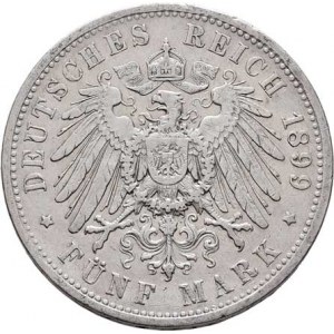 Prusko, Wilhelm II., 1888 - 1918, 5 Marka 1899 A, Berlín, KM.523 (Ag900), 27.578g,