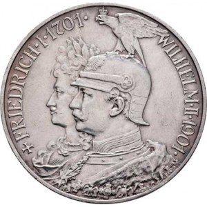 Prusko, Wilhelm II., 1888 - 1918, 5 Marka 1901 - 200 let království, Berlín, KM.526