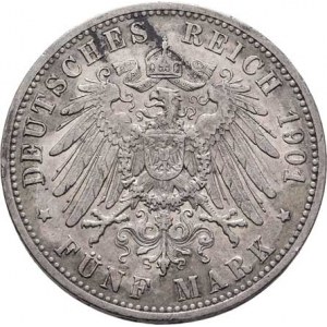 Prusko, Wilhelm II., 1888 - 1918, 5 Marka 1901 A, Berlín, KM.523 (Ag900), 27.695g,