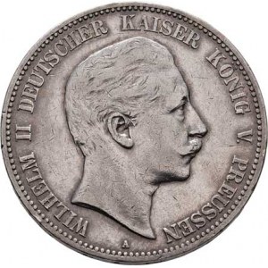 Prusko, Wilhelm II., 1888 - 1918, 5 Marka 1906 A, Berlín, KM.523 (Ag900), 27.667g,