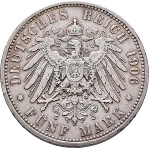 Prusko, Wilhelm II., 1888 - 1918, 5 Marka 1906 A, Berlín, KM.523 (Ag900), 27.667g,