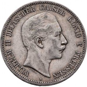 Prusko, Wilhelm II., 1888 - 1918, 5 Marka 1907 A, Berlín, KM.523 (Ag900), 27.720g,