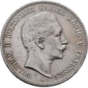 Prusko, Wilhelm II., 1888 - 1918, 5 Marka 1908 A, Berlín, KM.523 (Ag800), 27.685g,