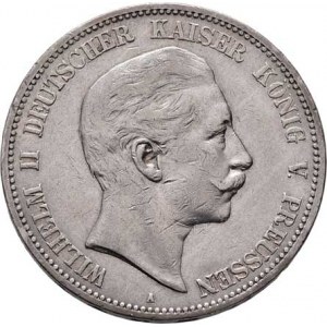 Prusko, Wilhelm II., 1888 - 1918, 5 Marka 1908 A, Berlín, KM.523 (Ag800), 27.684g,