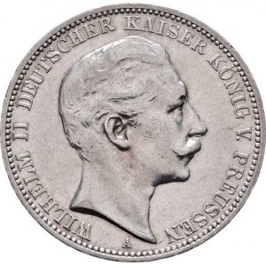 Prusko, Wilhelm II., 1888 - 1918, 3 Marka 1911 A, Berlín, KM.527 (Ag900), 16.635g,