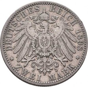 Prusko, Wilhelm II., 1888 - 1918, 2 Marka 1898 A, Berlín, KM.522 (Ag900), 10.971g,