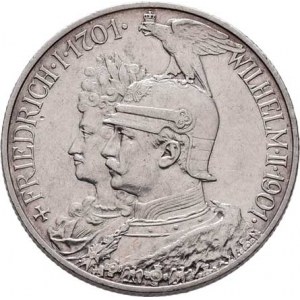 Prusko, Wilhelm II., 1888 - 1918, 2 Marka 1901 - 200 let království, Berlín, KM.525