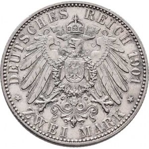 Prusko, Wilhelm II., 1888 - 1918, 2 Marka 1901 - 200 let království, Berlín, KM.525