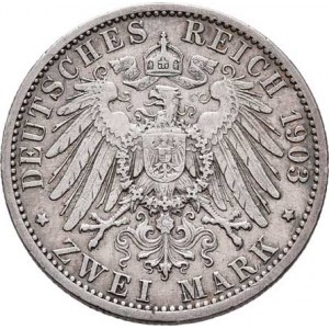 Prusko, Wilhelm II., 1888 - 1918, 2 Marka 1903 A, Berlín, KM.522 (Ag900), 11.069g,