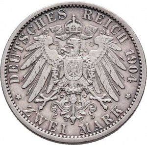 Prusko, Wilhelm II., 1888 - 1918, 2 Marka 1904 A, Berlín, KM.522 (Ag900), 11.076g,