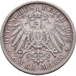 Prusko, Wilhelm II., 1888 - 1918, 2 Marka 1905 A, Berlín, KM.522 (Ag900), 11.021g,