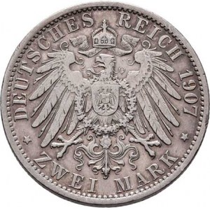 Prusko, Wilhelm II., 1888 - 1918, 2 Marka 1907 A, Berlín, KM.522 (Ag900), 11.053g,