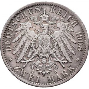 Prusko, Wilhelm II., 1888 - 1918, 2 Marka 1908 A, Berlín, KM.522 (Ag900), 11.106g,