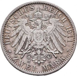 Prusko, Wilhelm II., 1888 - 1918, 2 Marka 1911 A, Berlín, KM.522 (Ag900), 11.093g,