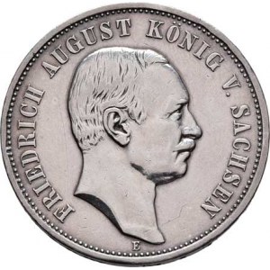 Sasko, Friedrich August III., 1904 - 1918, 3 Marka 1908 E, Drážďany, KM.1267 (Ag900), 16.561g,