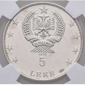Albánie, republika, 1944 -, 5 Lek 1970 - vítězství nad Turky, KM.49.3 (Ag999,