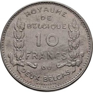 Belgie, Albert I., 1909 - 1934, 10 Frank 1930 - jubilejní - BELGIQUE, KM.99 (Ni),