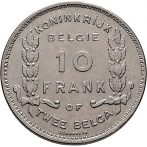 Belgie, Albert I., 1909 - 1934, 10 Frank 1930 - jubilejní - BELGIE, KM.100 (Ni),