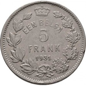 Belgie, Albert I., 1909 - 1934, 5 Frank 1931 - DER BELGEN, KM.98 (Ni), 13.993g,
