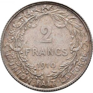 Belgie, Albert I., 1909 - 1934, 2 Frank 1910 - DES BELGES, KM.74 (Ag835), 9.991g,