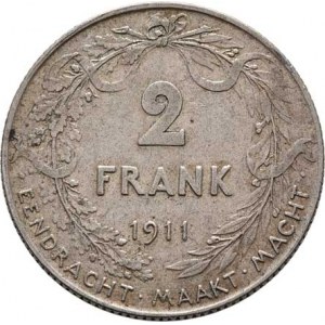 Belgie, Albert I., 1909 - 1934, 2 Frank 1911 - DER BELGEN, KM.75 (Ag835), 9.942g,