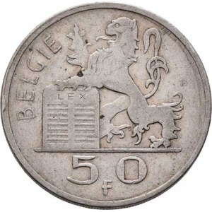 Belgie, Leopold III., 1934 - 1950, 50 Frank 1948 - BELGIE, KM.137 (Ag835), 12.394g,