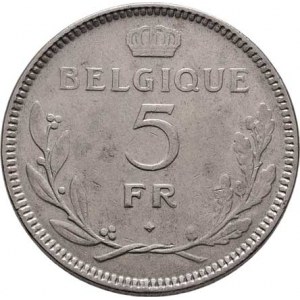 Belgie, Leopold III., 1934 - 1950, 5 Frank 1937 - BELGIQUE, KM.108.1 (nikl), 11.829g,