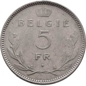 Belgie, Leopold III., 1934 - 1950, 5 Frank 1936 - BELGIE, KM.109.1 (nikl), 12.077g,