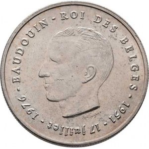 Belgie, Baudouin I., 1951 - 1991, 250 Frank 1976 - BELGES - hrana vroubkovaná, KM.157.1