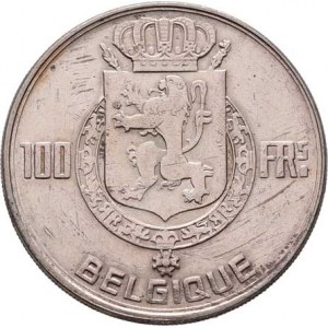 Belgie, Baudouin I., 1951 - 1991, 100 Frank 1954 - BELGIQUE - čtyři králové, KM.138.1